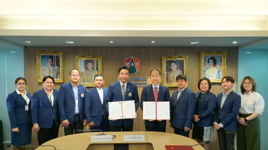 Jinbu ลงนามความร่วมมือทางการศึกษากับวิทยาลัยเทคโนโลยีปัญญาภิวัฒน์