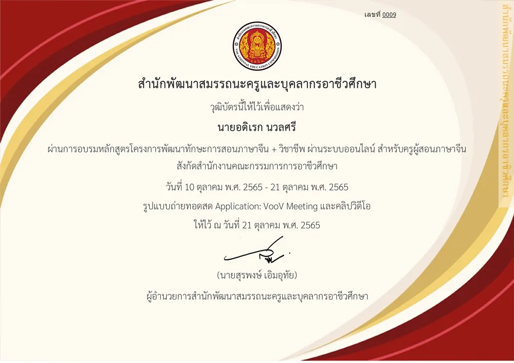 การพัฒนาทักษะการสอนภาษาจีนครูอาชีวศึกษา