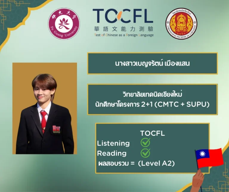 นางสาว เบญจรัตน์ เมืองแสน (แผนกเทคโนโลยีสารสนเทศ) เข้าศึกษาต่อมหาวิทยาลัยเทคนิคและวิศวกรรมเสฉวน